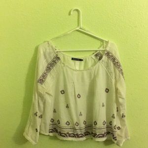Off white shirt-cut blouse